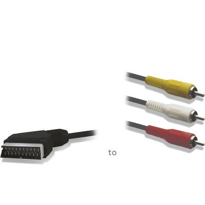 SCART to RCA Composite Video + Audio Cable